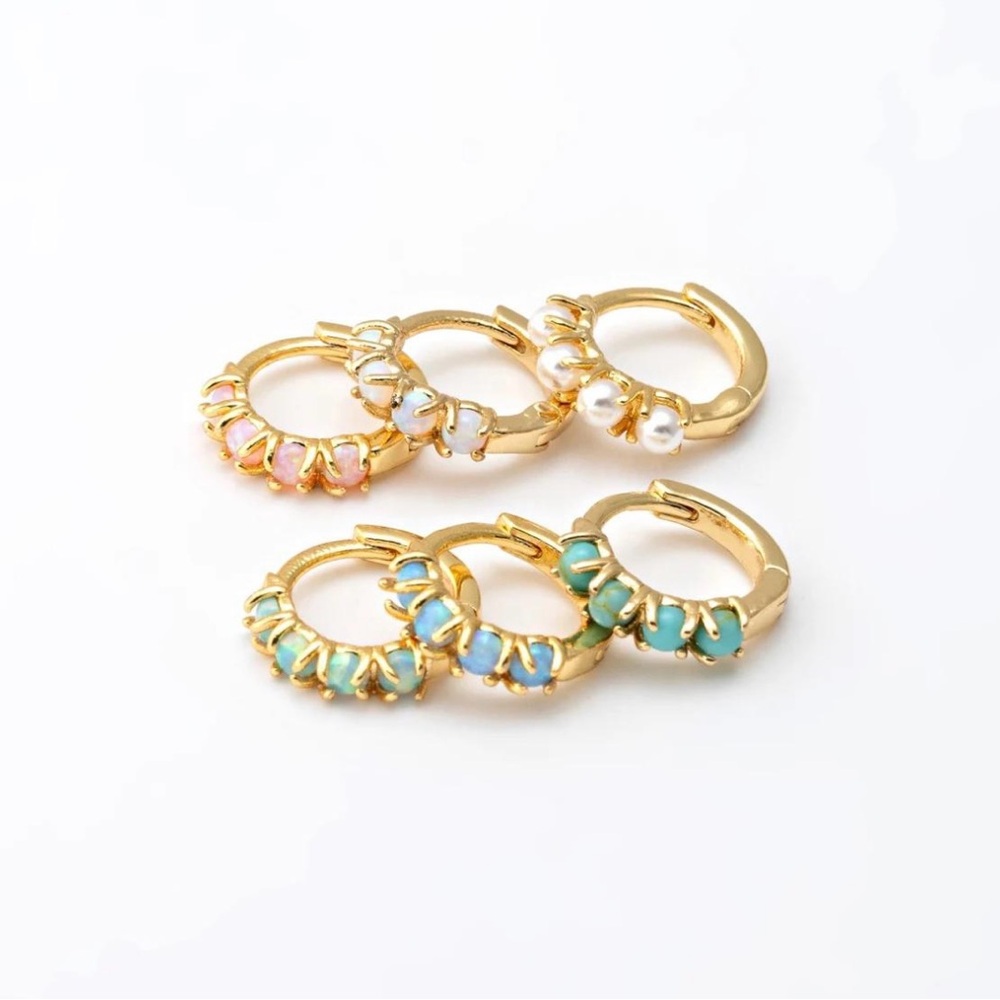 Elegant Pearl Hoop Gold Earrings